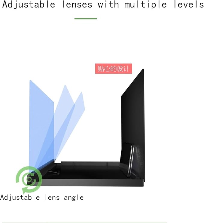 Screen Magnifier, Mobile Phone 3D Magnifier Projector Expander Screen for Movies, Videos and Gaming, Supports All Smartphones(Black+Glasses,60inch) - Image 3