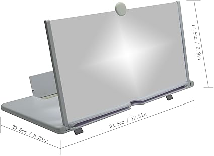 16" Mobile Phone Screen Magnifier,3D HD Mobile Phone Magnifier Projector Screen for Movies, Videos, Foldable Phone Stand with Screen Amplifier,Supports All Smartphones (White, 16 inches) - Image 3